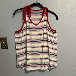 Universal thread xxl red white blue tank with ties